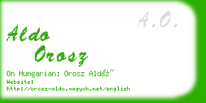 aldo orosz business card